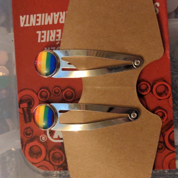 Pride Handmade Hair Clips 2 pc NEW - Picture 2 of 5